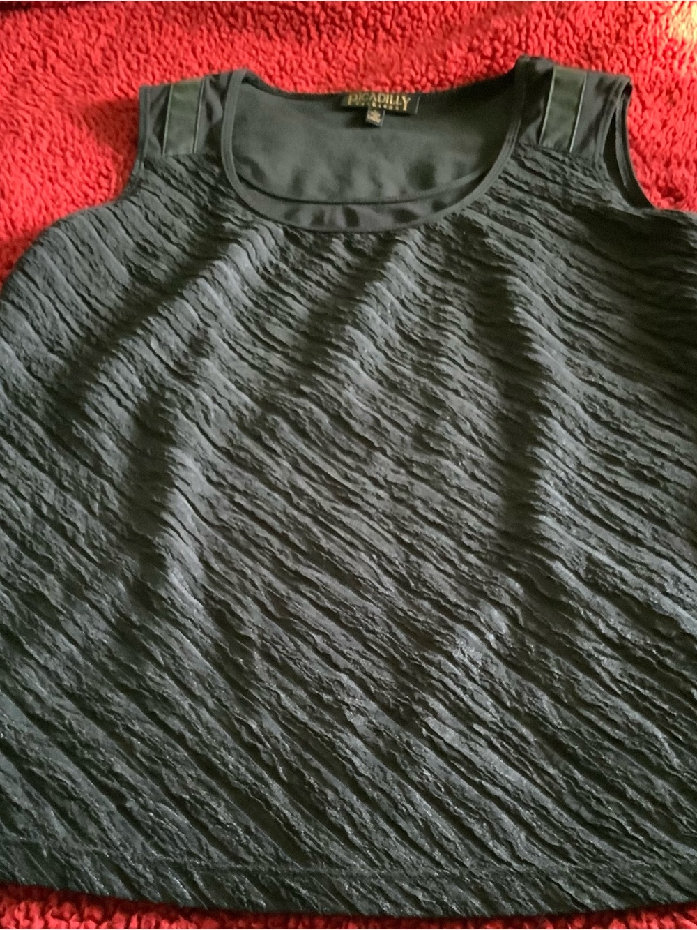 Picadilly Fashion Black Textured Sleeveless Tank